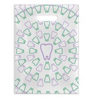 Sherman Dental PURPLE/GREEN TOOTH SWIRL SCATTER BAG 7" x 10"
